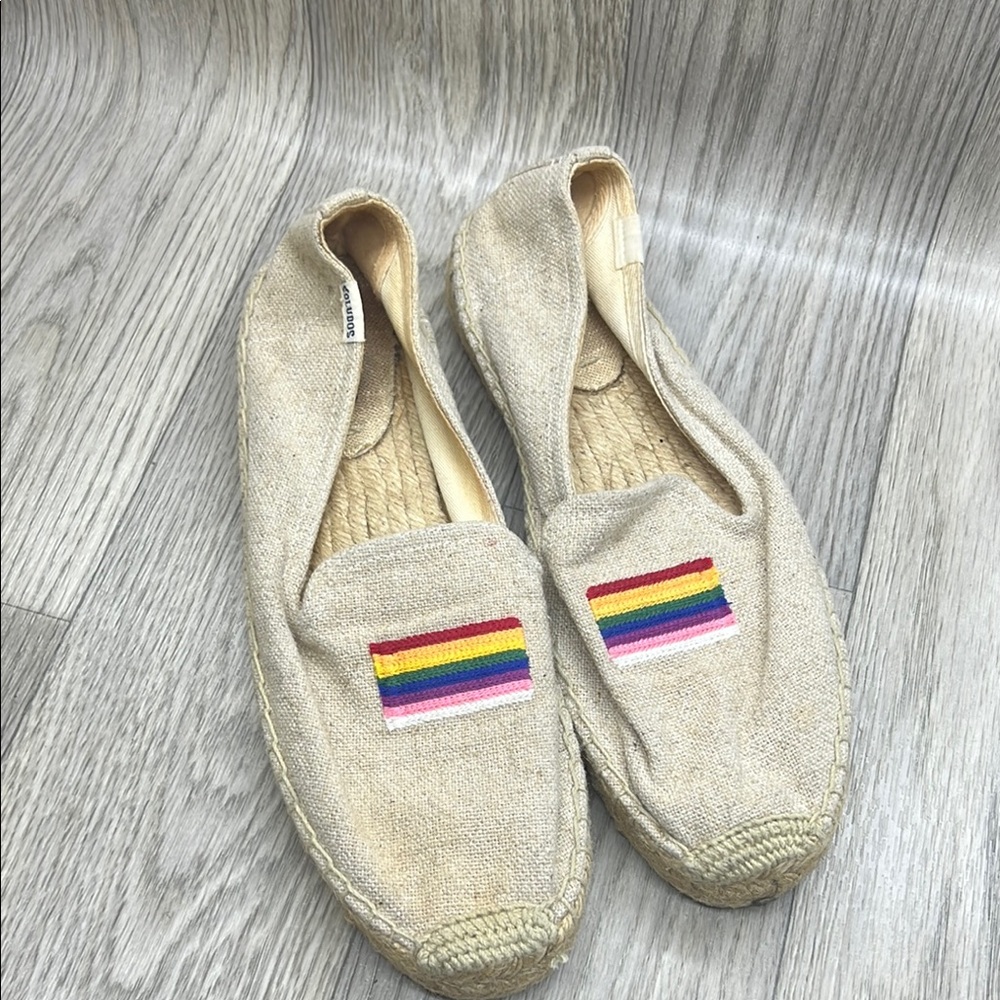 Soludos Rainbow Pride Espadrille Flat Slip Ons